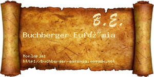 Buchberger Eufémia névjegykártya